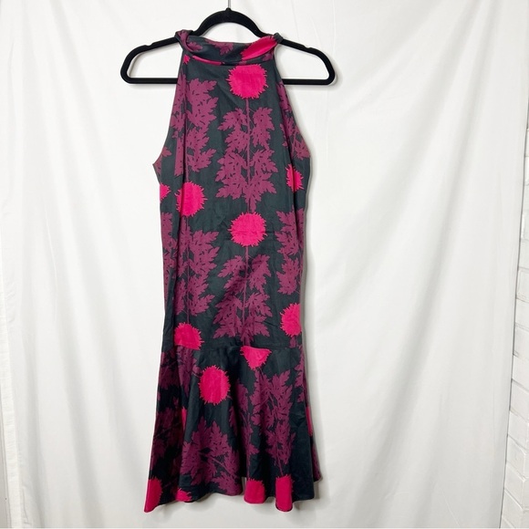 Marimekko Floral Halter Ruffle Hem Mini Dress - Picture 1 of 5